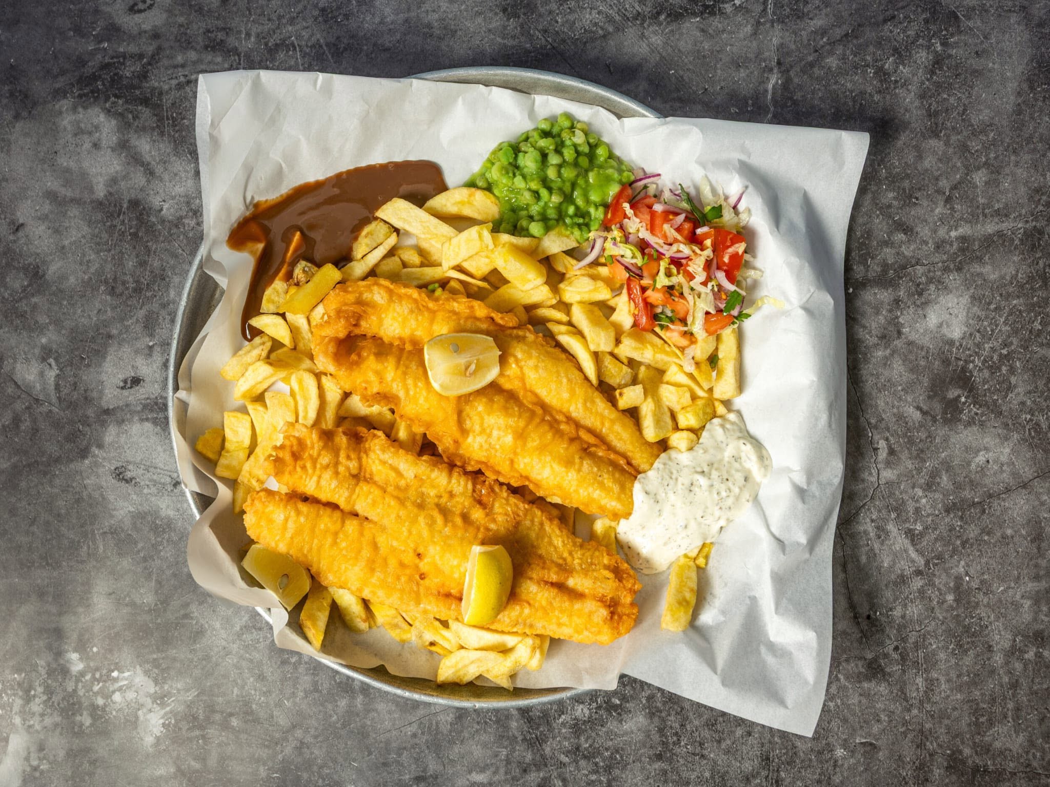 Crispy Fish & Chips served at Salt N Vinegar Takeaway in Dunfermline